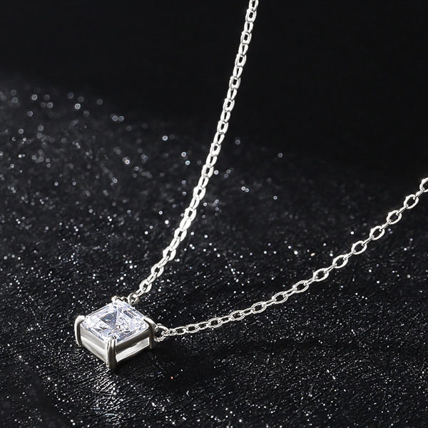 Silver square carre cut crystal necklace display