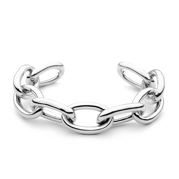 Silver chain cuff bracelet