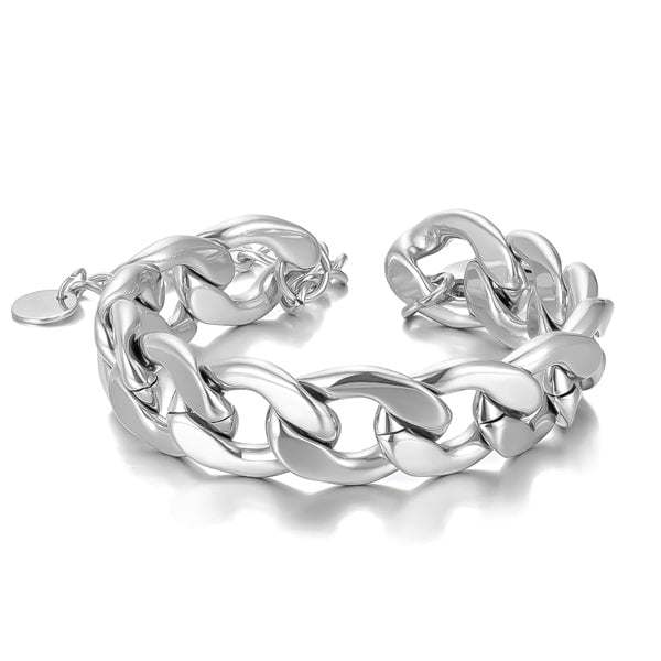 Silver chunky Cuban link chain bracelet