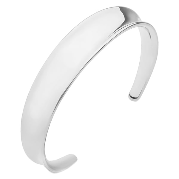 Silver classic cuff bracelet from its side