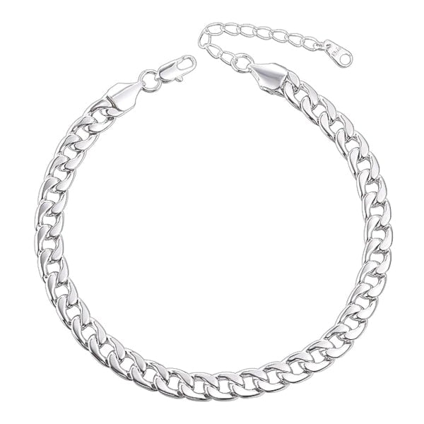 Silver Cuban Link Anklet Classy Women Collection