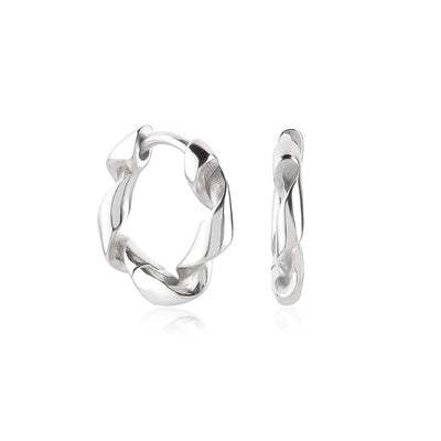 Silver Curly Hoop Earrings