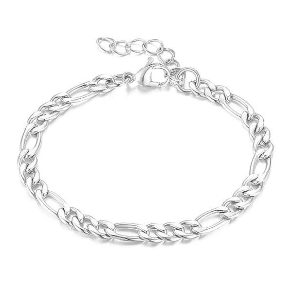 Silver figaro chain bracelet