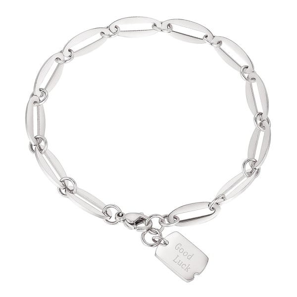 Silver good luck chain bracelet