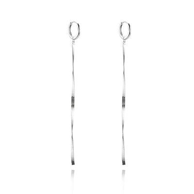 Silver Herringbone Chain Earrings