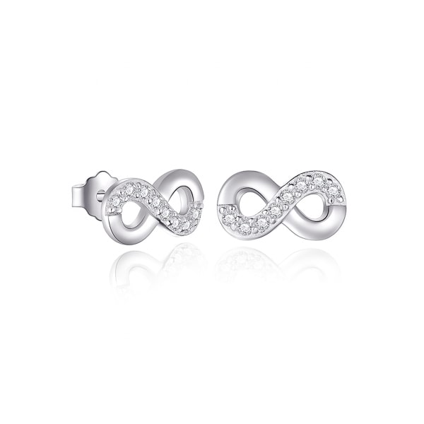 Silver infinity stud earrings