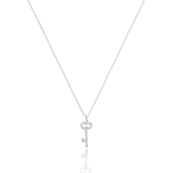 Silver Key Necklace  Classy Women Collection