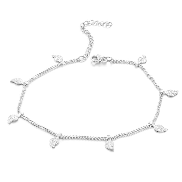 Silver Leaf Charm Anklet | Classy Women Collection