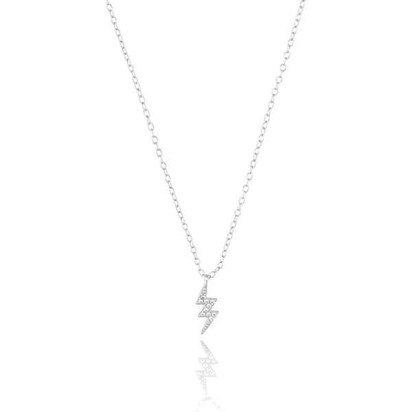 Silver lightning bolt necklace