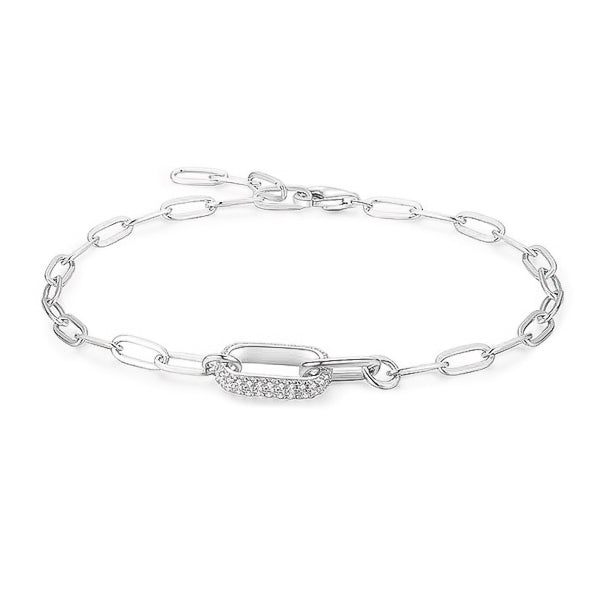 Silver luxury link chain bracelet
