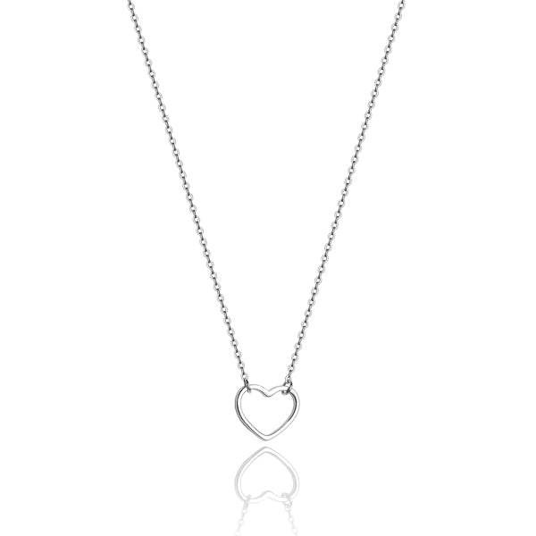 Silver Open Heart Choker Necklace | Classy Women Collection