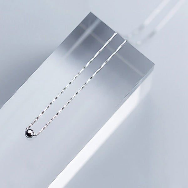 Silver single bead choker necklace display