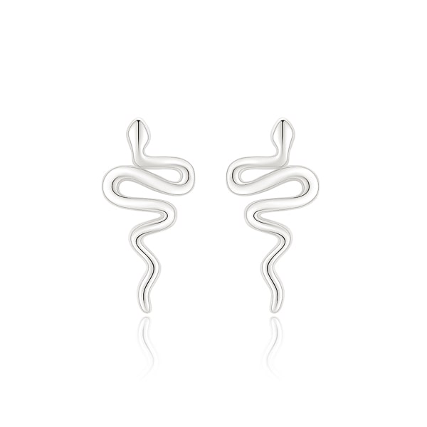 Silver snake stud earrings