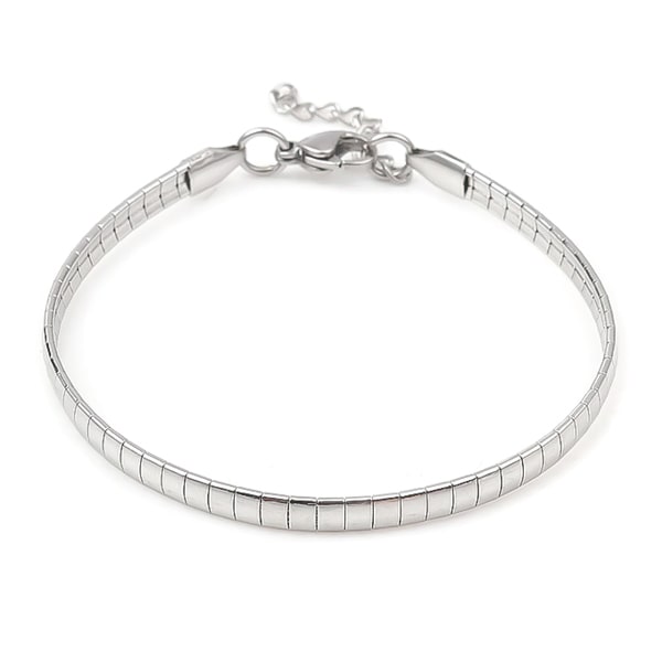 Silver square chain bracelet