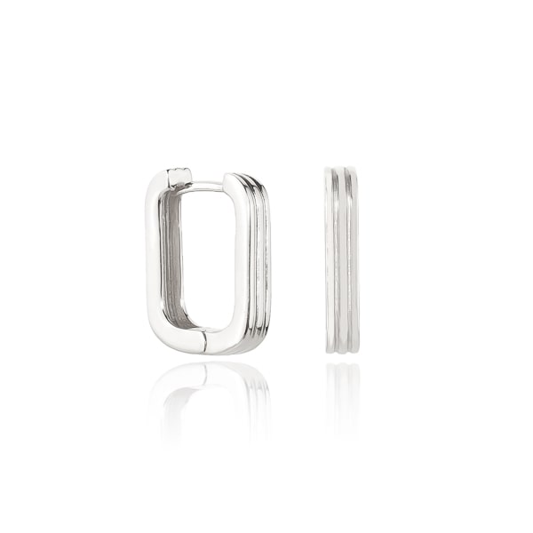 Lois Hill Sterling Silver Granulated Scroll Square Hoop Earrings   Yourgreatfinds