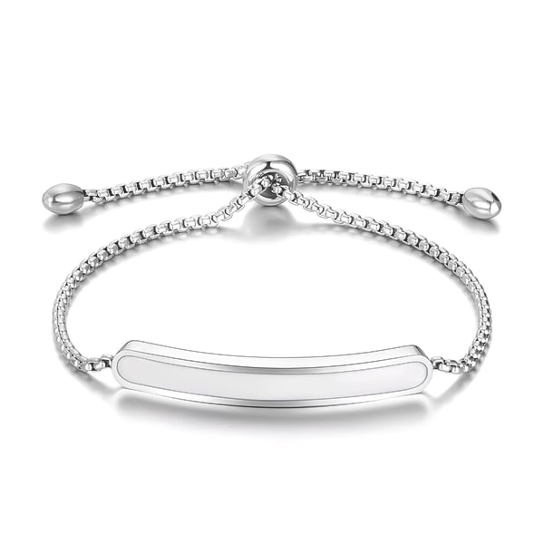 Silver white bar bracelet