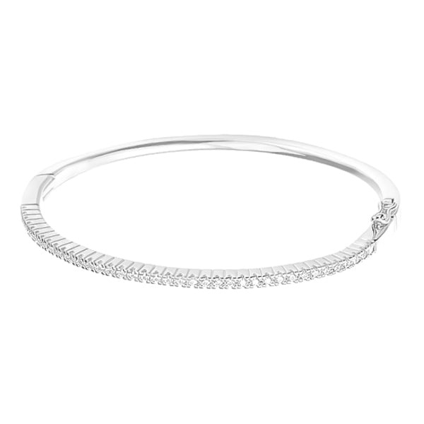 Silver zirconia bangle bracelet