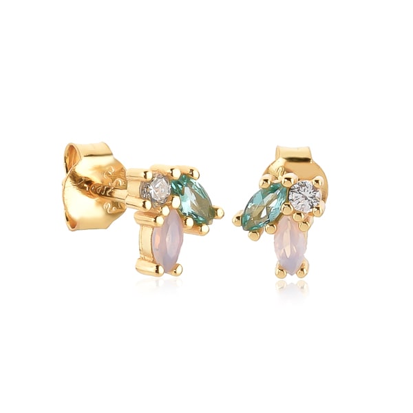 Simple crystal cluster stud earrings