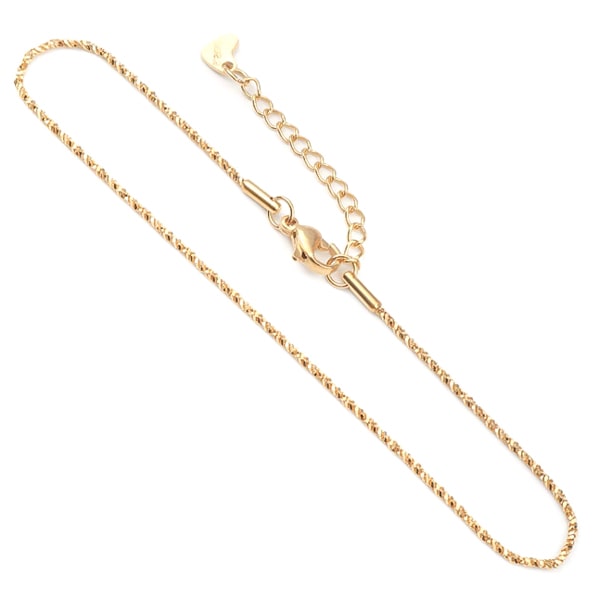 Simple gold chain ankle bracelet details