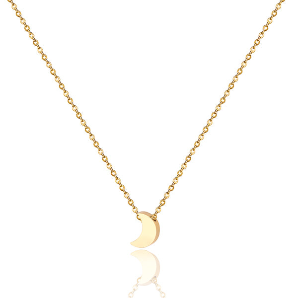 Small gold moon necklace