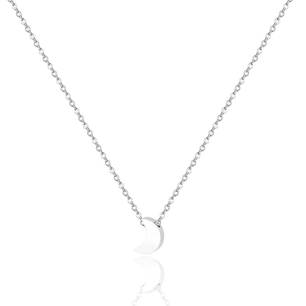 Small silver moon necklace