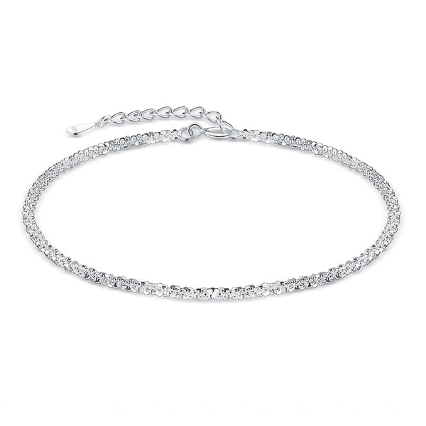 Sparkling sterling silver chain bracelet
