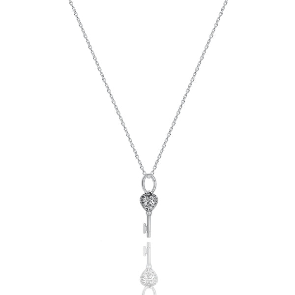 Sterling silver key pendant necklace