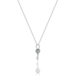 Silver Key Pendant Necklace Classy Women Collection