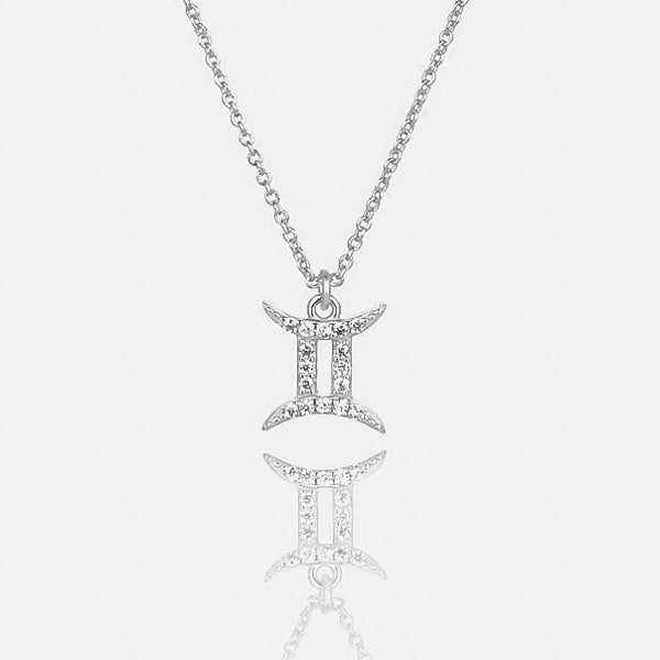 Sterling silver Gemini necklace details