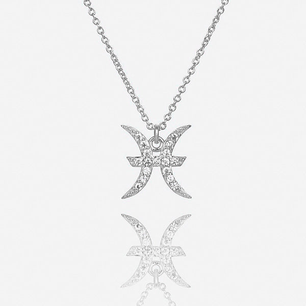 Sterling silver Pisces necklace details