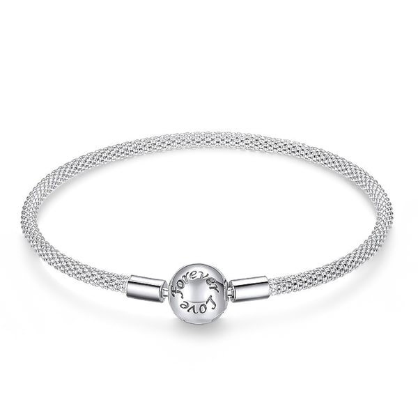 Chic Women 925 Sterling Silver Bracelet, U Shape Clasp Jewelry for