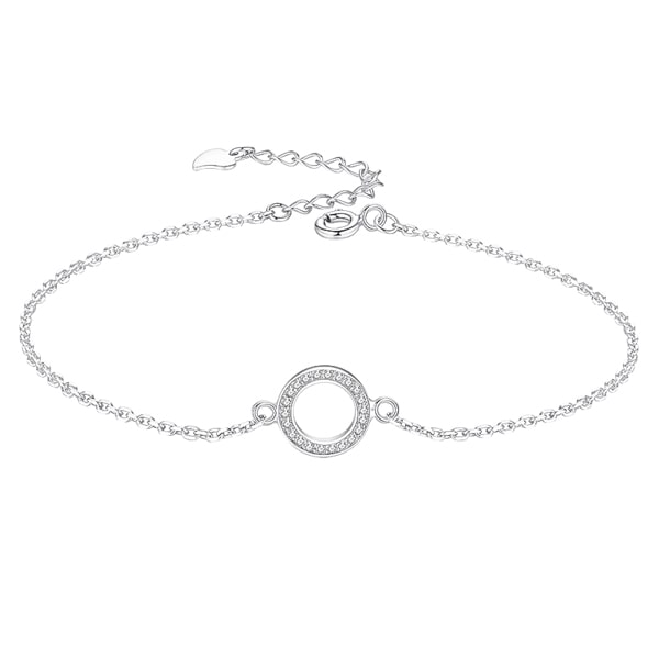 Sterling silver crystal hoop bracelet
