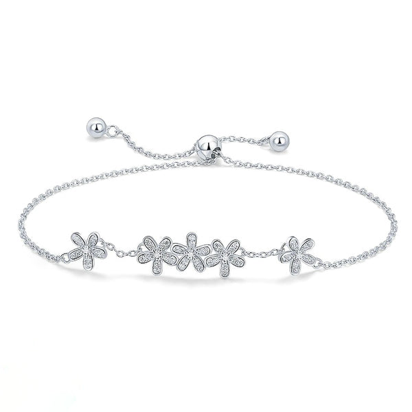 Sterling silver designer flower bracelet
