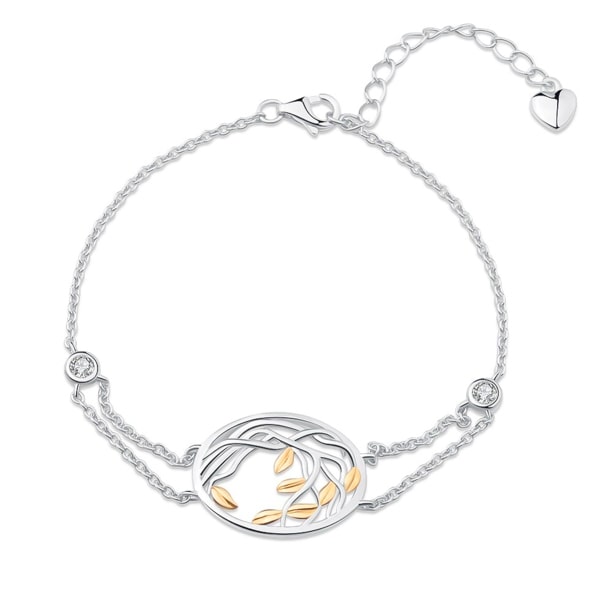 Sterling silver designer leaf bracelet