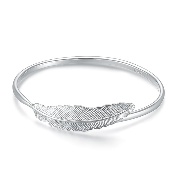 925 Sterling Silver Heart Locket Flexible Bangle Bracelet