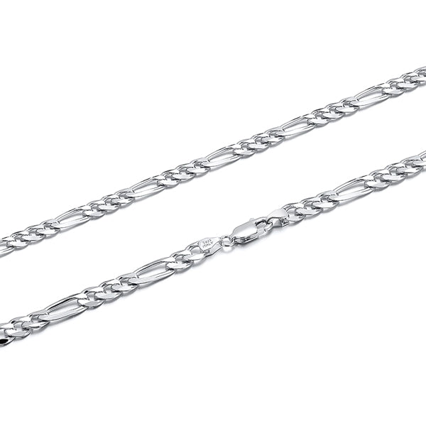 Sterling silver figaro chain necklace display