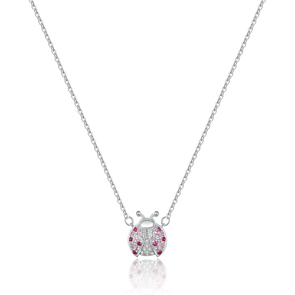 Diamond Two Tone Ladybug Matte Finish Pendant Necklace – SouthMiamiJewelers