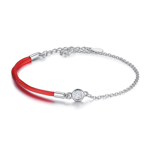 Sterling silver red rope bracelet