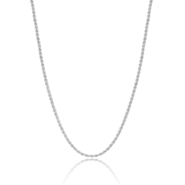 Sterling silver rope chain necklace