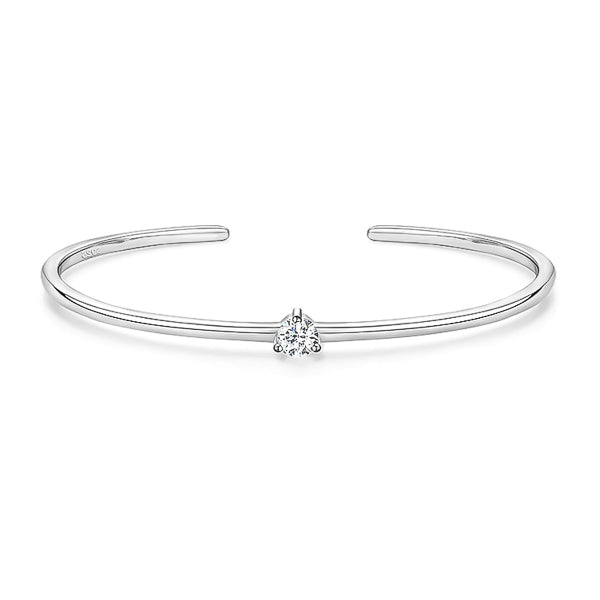 Sterling silver solitaire cuff bracelet