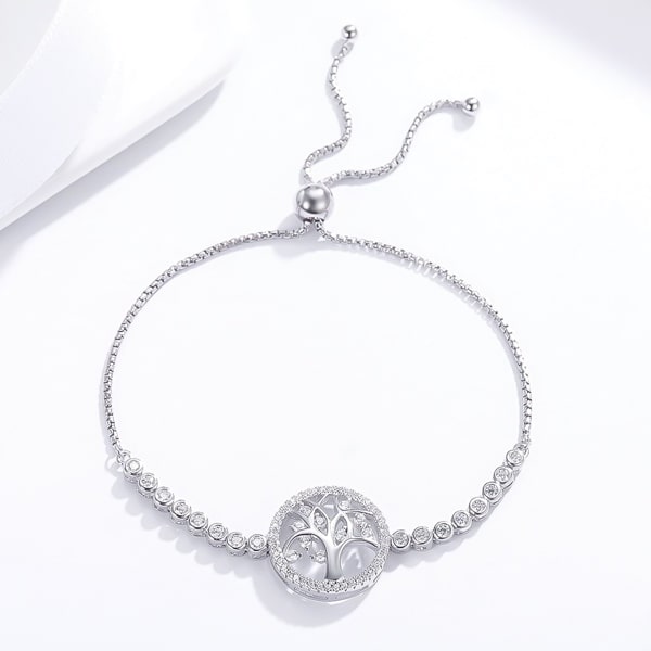 Sterling silver tree of life bracelet details