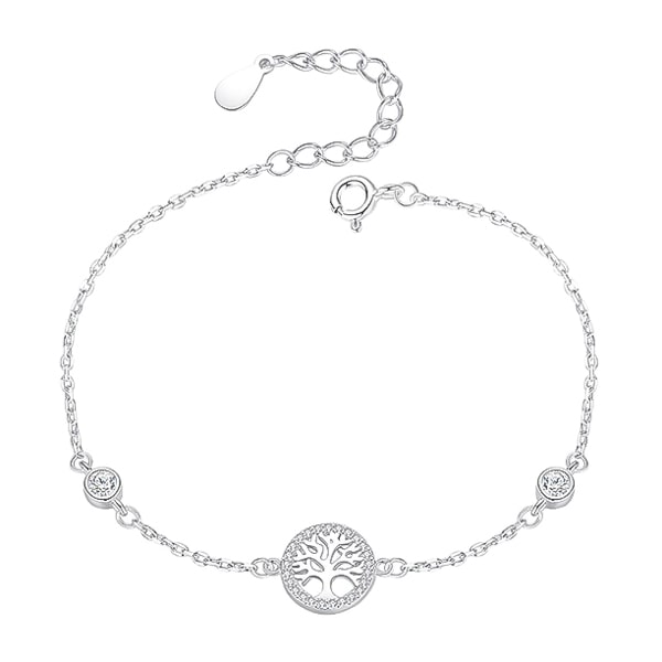 Sterling silver tree of life chain bracelet