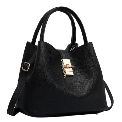 Classy Women Black Strap Tote Handbag | Handbag - Classy Women Collection