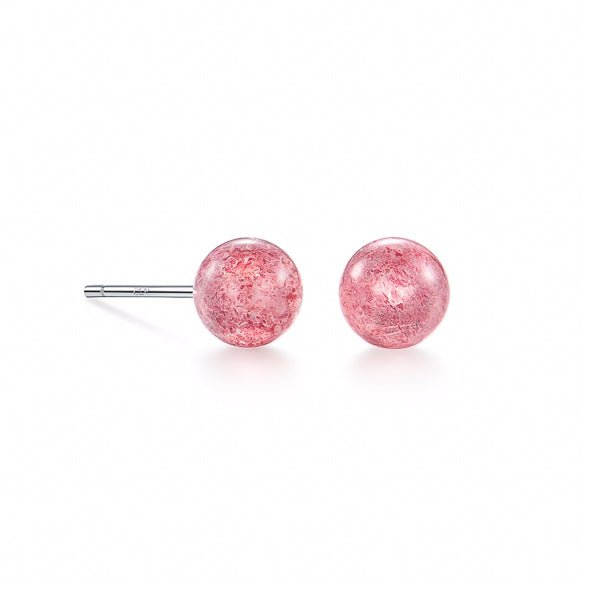 Strawberry quartz stud earrings