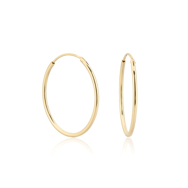 Thin gold hoop earrings