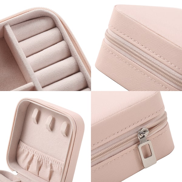 Close up details of the travel jewelry organizer box