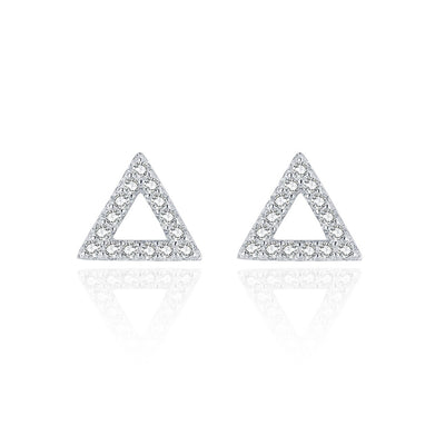 Triangle Pavé Cubic Zirconia Stud Earrings