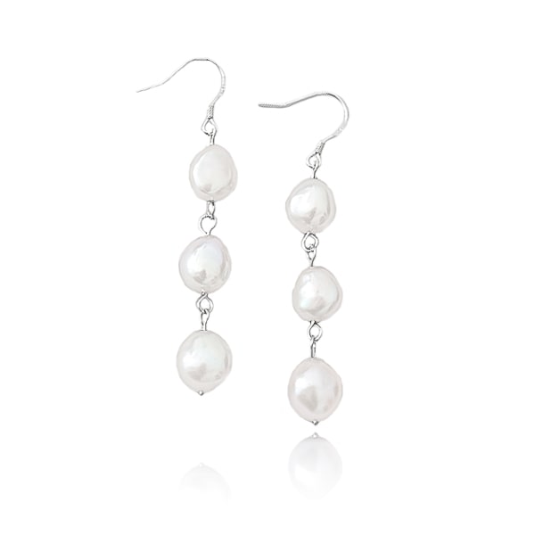 Triple pearl drop earrings
