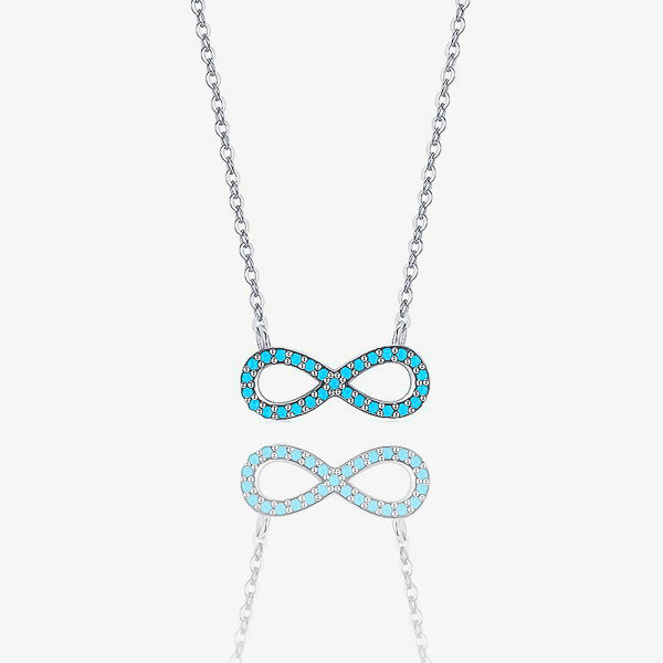 Turquoise infinity necklace made of sterling silver