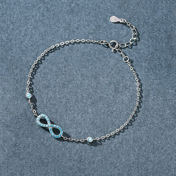 Turquoise infinity bracelet details